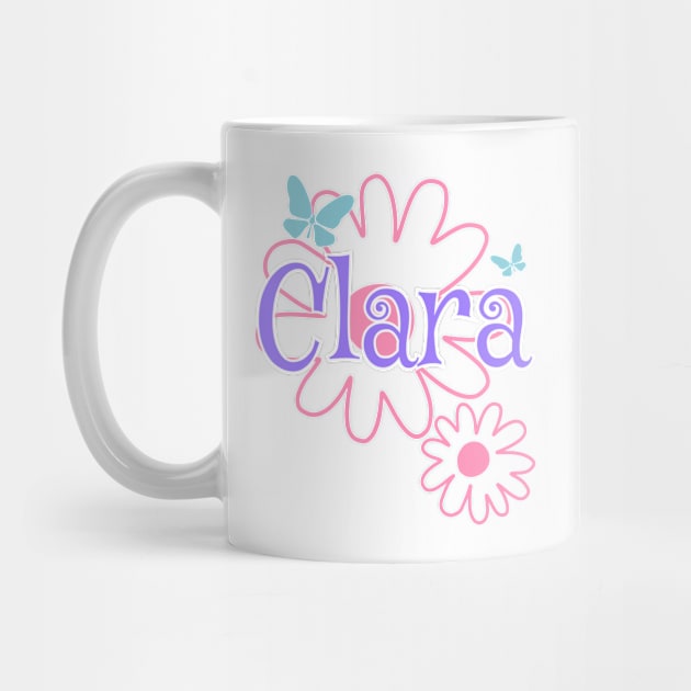 Clara Girls Name Daisy Butterflies by xsylx